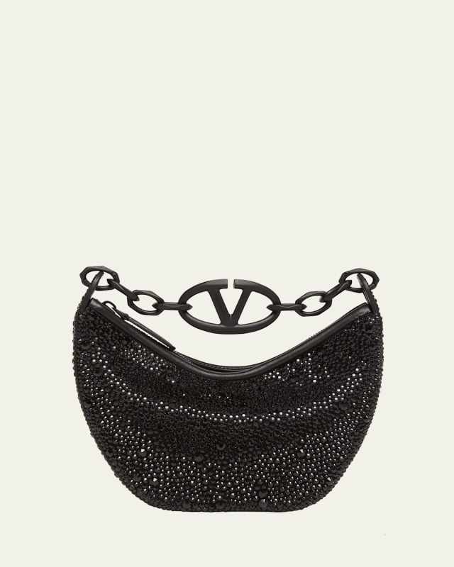 VLOGO Mini Moon Sequined Lambskin Top-Handle Bag